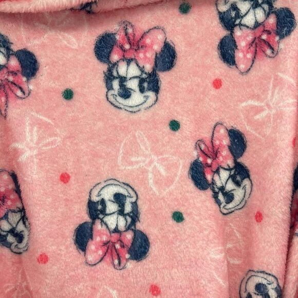 Disney Junior Minnie Mouse Toddler Girl’s Pink Fleece Belted Bath Robe 4T/5T - Picture 10 of 11